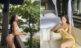 Lương Thuỳ Linh diện váy xẻ cao quyến rũ, Hoa khôi Thuý Vi khoe vòng 3 sexy với bikini