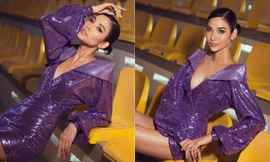 Hoàng Thuỳ diện váy xẻ khoe vòng một nóng bỏng, Kim Duyên mặc xuyên thấu xuống phố