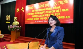 Phó Chủ tịch nước Đặng Thị Ngọc Thịnh phát biểu tại buổi làm việc. Ảnh: Cổng TTĐT Bộ Công an