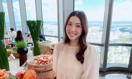 Diện váy rộng thùng thình, Á hậu Thuý Vân được cho là đang mang bầu ngay trước lễ cưới