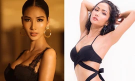 Hoàng Thuỳ khoe vòng 1 sexy, H'Hen Niê nóng 'bỏng mắt' với bikini bên bể bơi