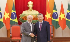 Tổng Bí thư Tô Lâm tiếp Tổng thống Brazil Lula da Silva. (Ảnh: Nhật Minh)