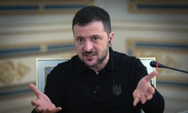 Tổng thống Ukraine Volodymir Zelensky trong cuộc phỏng vấn ngày 1/2. (Ảnh: AP)