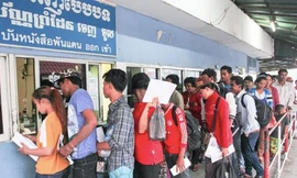 Khu vực cửa khẩu biên giới Campuchia - Thái Lan. (Ảnh: Khmer Times)