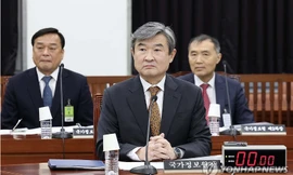 Giám đốc Cơ quan tình báo quốc gia Hàn Quốc Cho Tae-yong trong cuộc họp của Quốc hội Hàn Quốc ngày 13/1. (Ảnh: Yonhap)