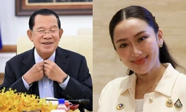 Chủ tịch Thượng viện Campuchia Hun Sen và Thủ tướng Thái Lan Paetongtarn Shinawatra. (Ảnh: Khmer Times)
