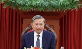 Tổng Bí thư Tô Lâm tại cuộc điện đàm với Chủ tịch Hội đồng châu Âu Antonio Costa. Ảnh: TTXVN