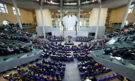 Trong phòng họp của Bundestag (Hạ viện) Đức. (Ảnh: Reuters)