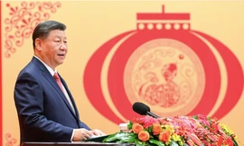 Chủ tịch Trung Quốc Tập Cận Bình phát biểu ngày 27/1. (Ảnh: Xinhua)