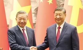 Tổng Bí thư, Chủ tịch nước Tô Lâm trong cuộc gặp Tổng Bí thư, Chủ tịch nước Trung Quốc Tô Lâm tại Bắc Kinh tháng 8/2024. (Ảnh: Nhandan) 