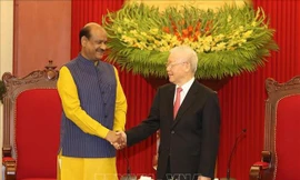 Tổng Bí thư Nguyễn Phú Trọng tiếp Chủ tịch Hạ viện Ấn Độ Om Birla
