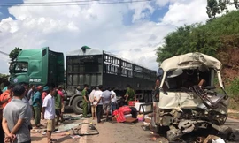 Hiện trường vụ tai nạn. Ảnh: Nguyễn Tú.