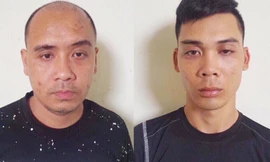 hai đối tượng Hưng, Thảo tại cơ quan công an.