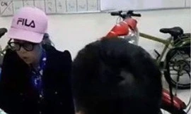 Đoàn Thúy Hà trong buổi làm việc tại cơ quan công an.