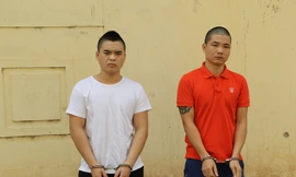 Hai đối tượng bị bắt giữ. Ảnh: Công an Vĩnh Phúc.