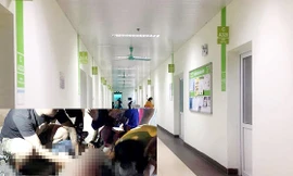 Chị T. đang điều trị tại bệnh viện và hiện trường vụ việc.