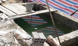 Hố nước nơi xảy ra sự việc thương tâm.