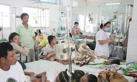 Bùng phát dịch tay chân miệng, hàng loạt trẻ nhập khoa Nhiễm BV Nhi đồng 1 Ảnh: L.N