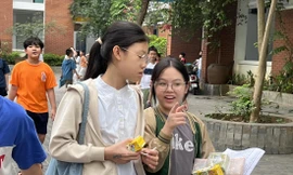 Học sinh lớp 5 Hà Nội thi tuyển vào lớp 6 Trường Lương Thế Vinh, ngày 14/4 vừa qua ảnh: Quỳnh Anh 