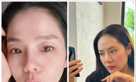 Lệ Quyên (trái) và Phương Linh là hai trong số ca sĩ mạnh dạn khoe ảnh mặt mộc, không chỉnh sửa