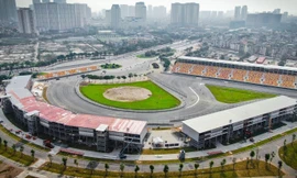 Một góc đường đua xe công thức 1 tại Mỹ Đình trước khi bị hủy bỏ giải 