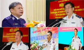 Cựu Trung tướng Nguyễn Văn Sơn (góc trên bên trái) và nhóm cựu lãnh đạo Bộ Tư lệnh Cảnh sát biển