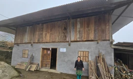 Căn nhà mới của vợ chồng anh Lý A Phải và vợ Sùng Thị Á