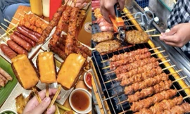 Các loại xiên nướng không đảm bảo an toàn bán đầy đường phố