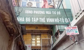 Bảng hiệu, chuồng cọp tại nhà tập thể B6, Đống Đa 