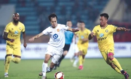 Nam Định và Thanh Hoá hứa hẹn sẽ là kỳ phùng địch thủ ở trận tranh Siêu cúp Quốc gia-cúp THACO 2024 ảnh: Anh Tú 