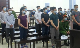 Các bị cáo tại tòa sơ thẩm 