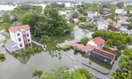 Trên địa bàn huyện Chương Mỹ còn 20 thôn xóm bị ngập 