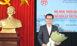 NSND Trung Hiếu trong ngày nhận chức vụ mới.