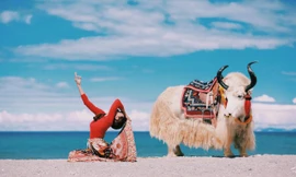 Cô gái Việt tập yoga ở độ cao gần 5.000 m xứ Tây Tạng