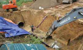 Lần thứ 20 đường ống nước sông Đà gặp sự cố