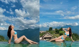 'Bỏng mắt' ngắm Chi Pu thả dáng siêu gợi cảm bên bể bơi