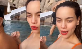 Mẹ bầu Hồ Ngọc Hà chia sẻ khoảnh khắc bikini gợi cảm bên người tình Kim Lý