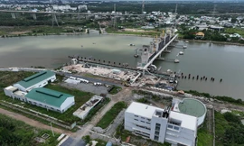 Cảnh vắng vẻ trên công trường dự án chống ngập 10.000 tỷ tại TP.HCM