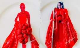 Trang phục của Rihanna, Doja Cat... được thiết kế lại bằng thức ăn siêu ngon