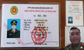 Đối tượng Diệp Ngọc Hà, giấy chứng minh CAND và thẻ Đảng viên do đối tượng mua qua mạng xã hội