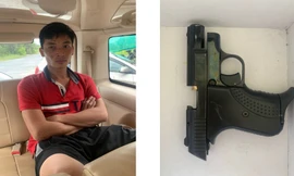 Nguyễn Khánh Ly cùng tang vật gây án. Ảnh: CAHG