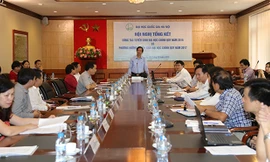 Giám đốc ĐHQGHN Nguyễn Kim Sơn chủ trì hội nghị. Ảnh: VNU