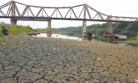 Sông Hồng trơ đáy ngày 23-3-2011. Ảnh: Xuân Phú