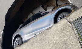 Tesla Model Y sụt 'hố tử thần' tại Đài Loan