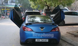 Dân chơi Hà thành độ Hyundai Genesis cửa cắt kéo