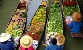 Lễ hội trái cây Thái Lan thu hút du khách mùa hè này. Ảnh Hoàng Vân