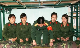 Tập gấp chăn màn	Ảnh: V.C