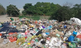 Rác không được tập kết vào thùng, vương vãi khắp điểm trung chuyển