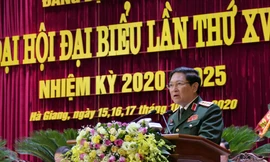 Ủy viên Bộ Chính trị, Phó Bí thư Quân ủy T.Ư, Bộ trưởng Bộ Quốc phòng Ngô Xuân Lịch phát biểu chỉ đạo tại Đại hội.