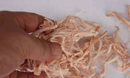 Thực hư mực khô xé sợi làm bằng cao su